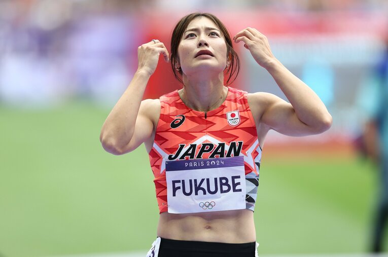 パリ五輪の100ｍハードルで日本勢として過去最高順位＆タイムを記録した福部真子（日本建設工業）。一方で、本人の頭の中には意外な思いが浮かんだという ／ photograph by JMPA