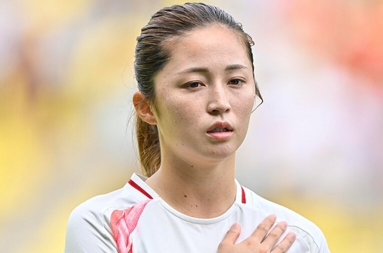 ヒザの負傷で離脱が決まった清水梨紗。近年のなでしこ右サイドを支える28歳の離脱は痛いが、誰もが気丈に振舞った　©Takuya Nakachi/JMPA