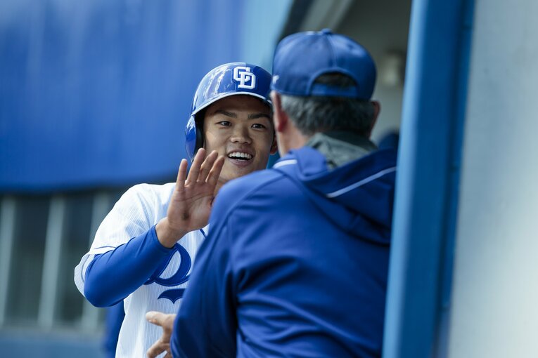 2019年3月、1年目の根尾　©Kiichi Matsumoto