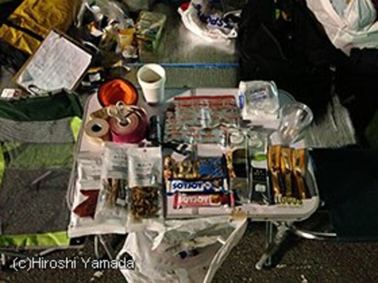 筆者がエイドで用意した補給食。