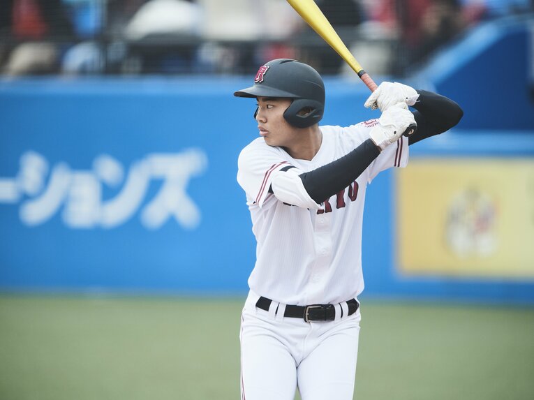 “広陵のボンズ”こと真鍋慧（写真は昨秋の明治神宮大会） ©Yuki Suenaga