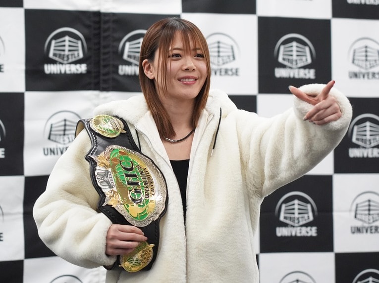 GHC女子王者の岩谷麻優。「試合をたくさんの人に見てもらいたい」　©Essei Hara