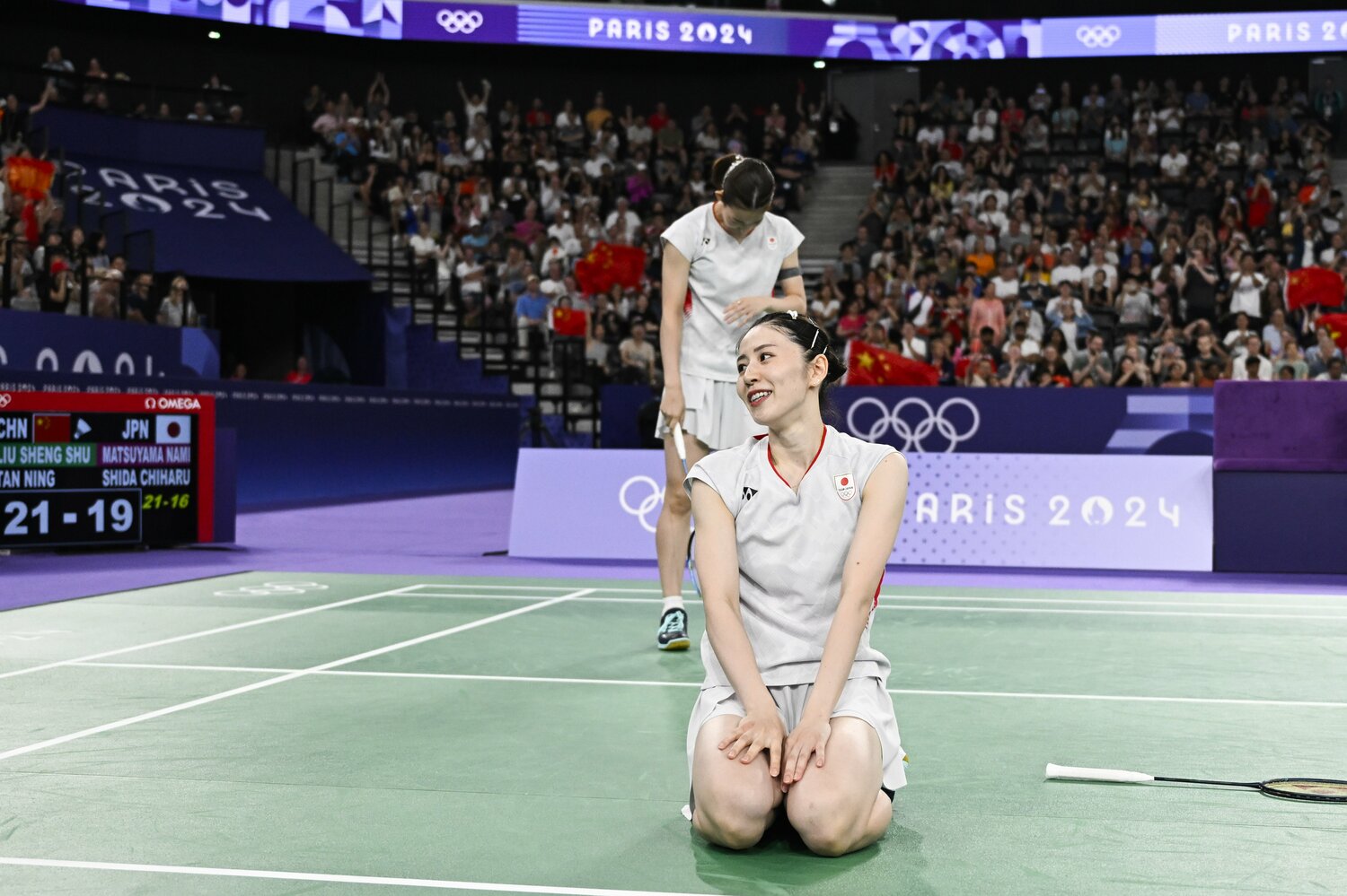 バドミントン女子ダブルス準決勝で中国ペアに敗れた「シダマツ」こと志田千陽・松山奈未ペア　©Asami Enomoto/JMPA