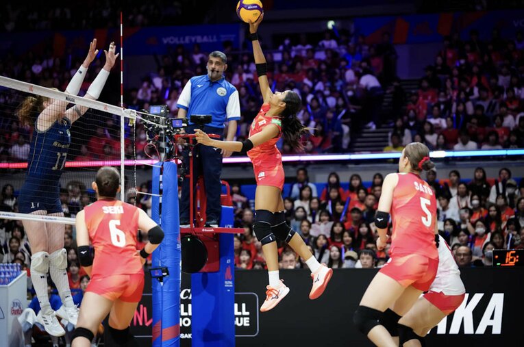 宮部愛芽世（VNLブラジル戦）　©︎Volleyball World