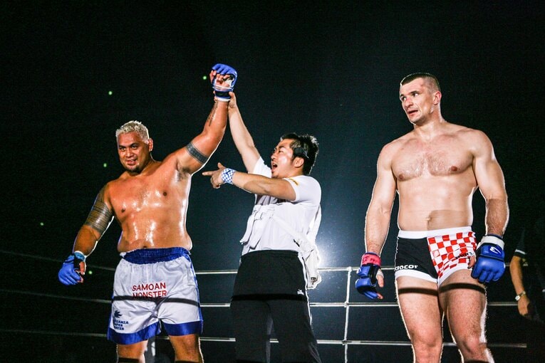 判定2-1でミルコ・クロコップに勝利したマーク・ハント　©Susumu Nagao