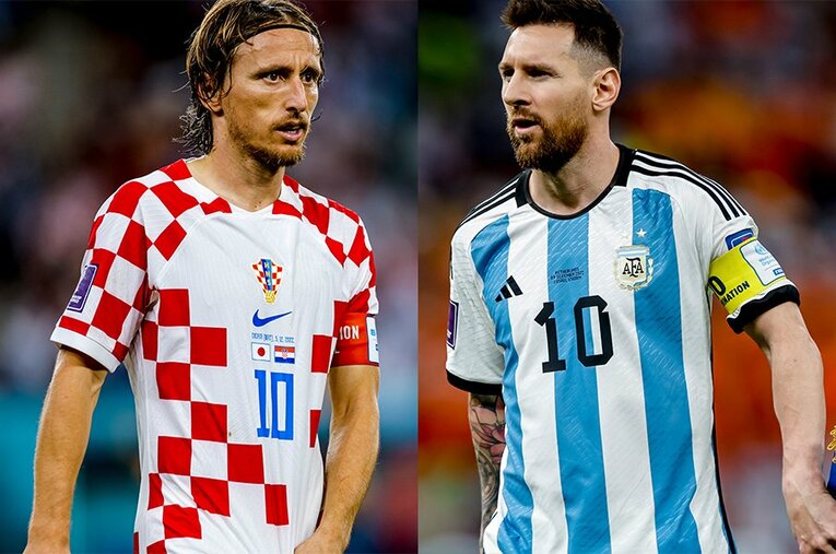 モドリッチとメッシ。タイプは全く違う2人とはいえ、ナンバー10として英雄的立場にいる ／ photograph by Kiichi Matsumoto/JMPA
