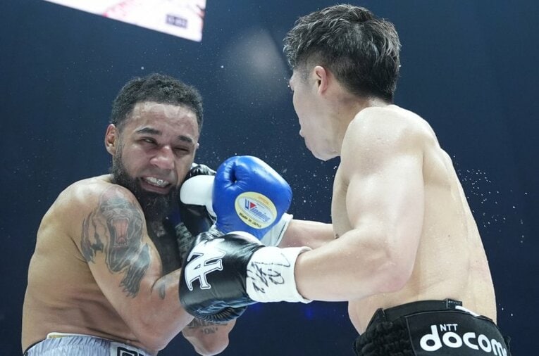 5月6日、東京ドームで4団体統一王者・井上尚弥と拳を交えたルイス・ネリ。初回に“驚愕のダウン”を奪いながらも、6回TKO負けを喫した ／ photograph by Naoki Fukuda