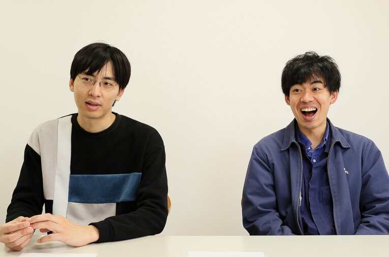 2年連続M-1ファイナリストになったカベポスター。永見大吾（写真左）と浜田順平 ／ photograph by Shigeki Yamamoto