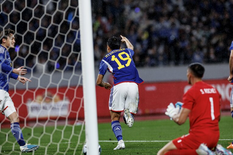 投入直後にゴールを決めた西村拓真（横浜F・マリノス）©︎Kiichi Matsumoto/JMPA