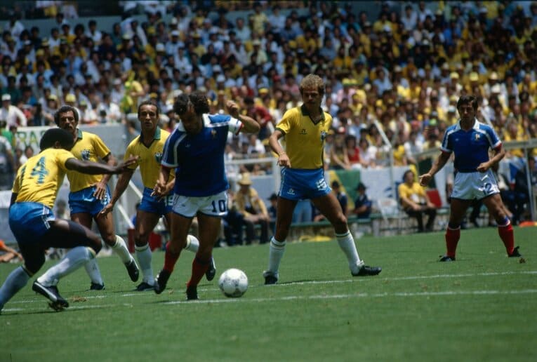1986年、フランスvsブラジル　©Getty Images