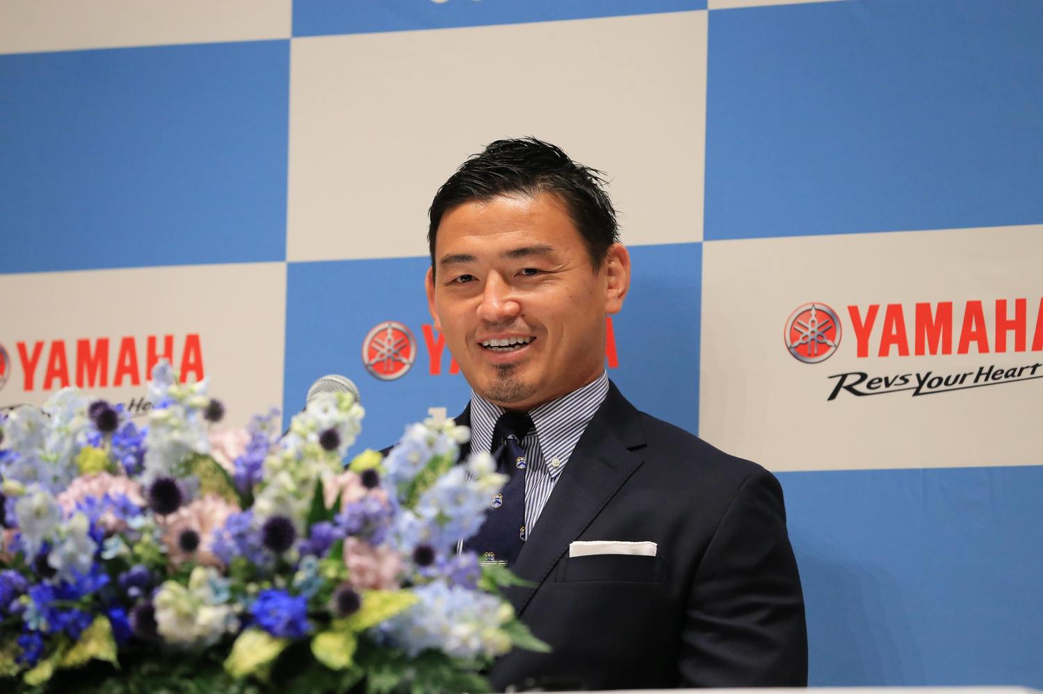 会見では終始、晴れやかな表情を浮かべていた五郎丸歩　©The YAMAHA JUBILO RUGBY FOOTBALL CLUB