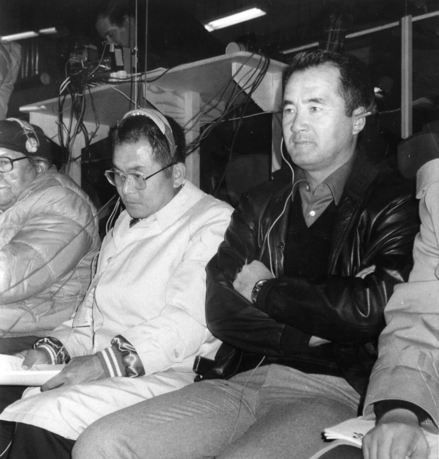 1982年、アメリカでワールドシリーズを観戦するアイク生原氏（左）と長嶋茂雄（右）©Sankei Visual