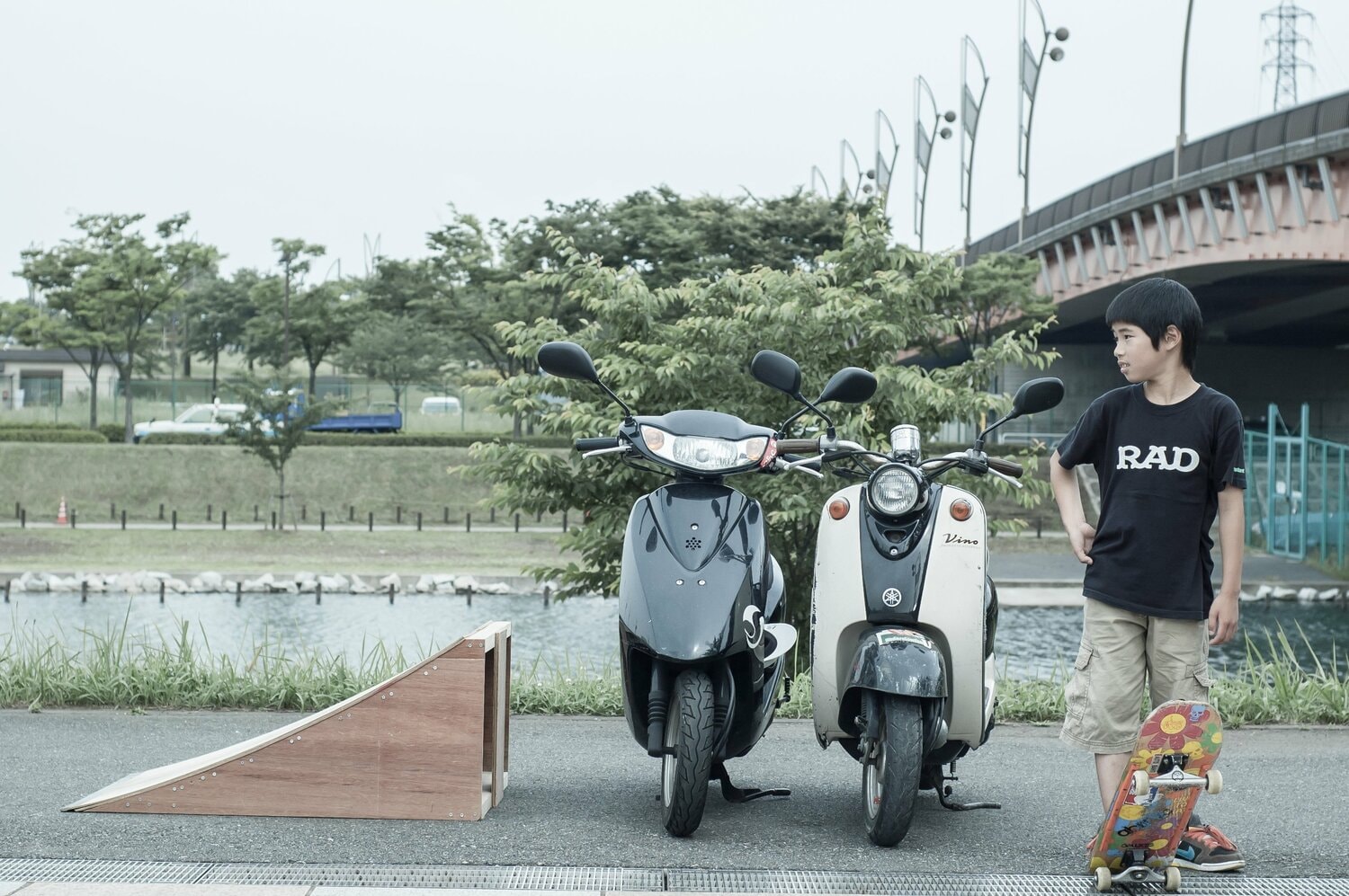 堀米親子にとっての“ホーム”小松川公園にて　©︎Tomonori Taneda