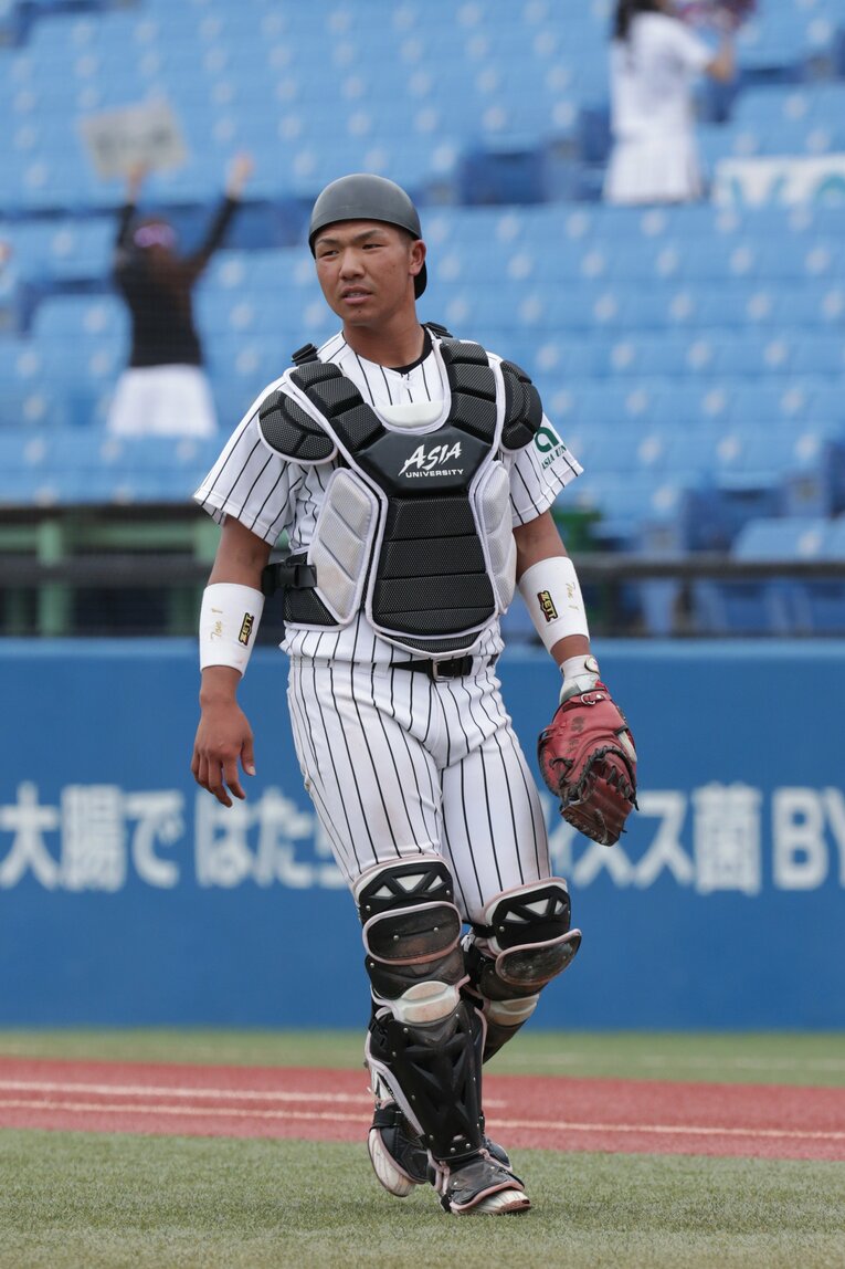 亜細亜大学時代の頓宮裕真（2018年）©︎JIJI PRESS