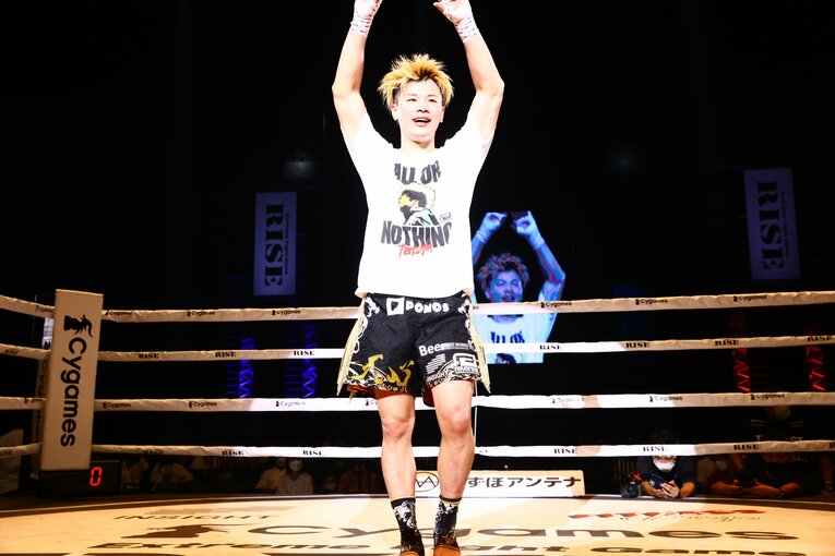 今回の勝利で45連勝となった那須川。残り2試合のキックをどう戦うのか注目だ　©RISE