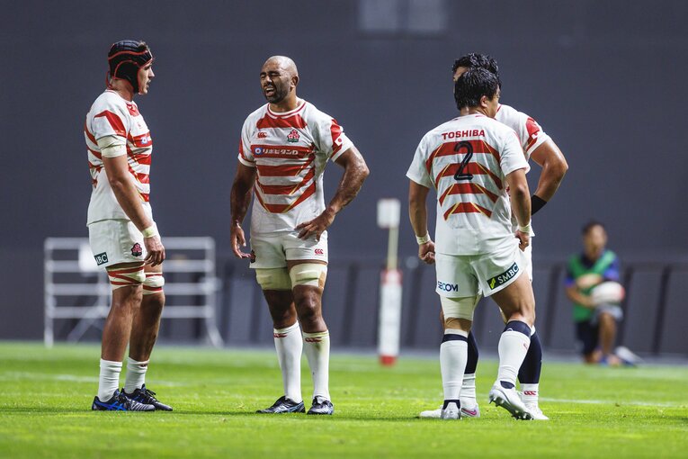 故郷の札幌での試合となったサモア戦でレッドカードを提示されたリーチマイケル　©︎Kiichi Matusmoto