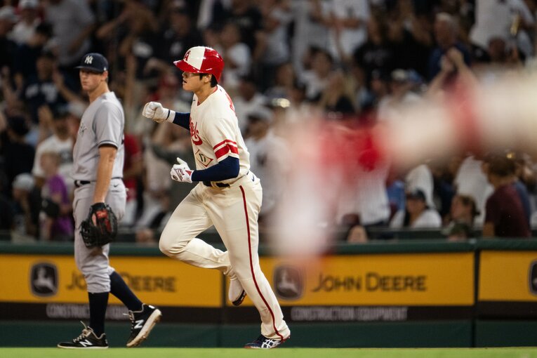 22年8月、コールから本塁打を放った大谷　©Nanae Suzuki