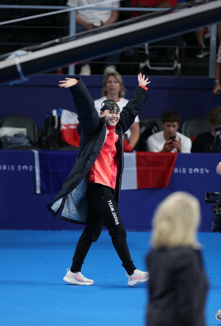 パリ五輪100ｍバタフライで7位に入った17歳の平井。来春卒業後は米の名門・テネシー大へ　©JMPA