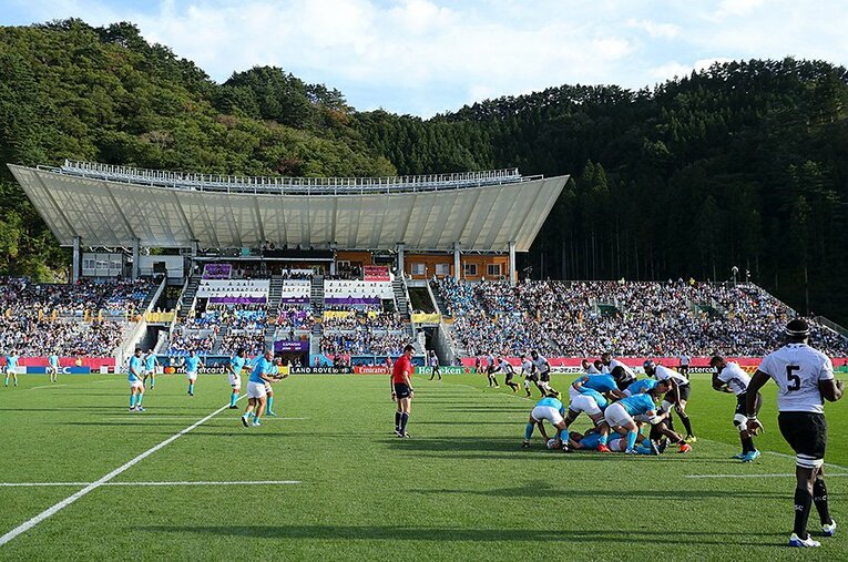 16年ぶりのW杯勝利を手にしたウルグアイ代表。釜石の地で大番狂わせを演じた。 ／ photograph by Getty Images