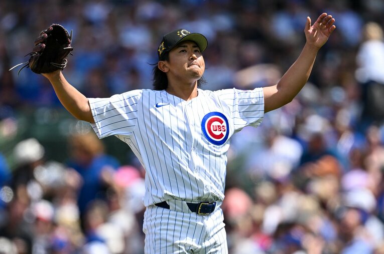 5勝0敗、防御率0.84（ナ・リーグ1位／5月19日時点）と抜群の投球をみせているカブスの今永昇太。打者を翻弄し続けられる要因を五十嵐亮太氏が分析した ／ photograph by Getty Images