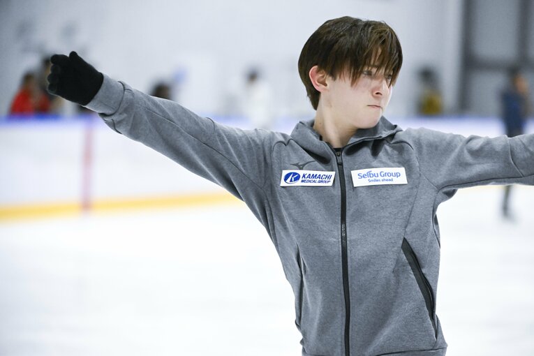今季よりシニアに参戦するフィギュアジュニア世界王者の中田璃士（17歳）。関西アイスアリーナでの全日本強化合宿にて