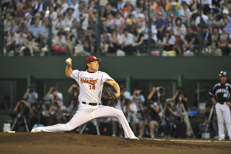 2012年の田中将大。メジャー挑戦前に二軍で登板したのはこの年の1試合だけだった　©Hideki Sugiyama