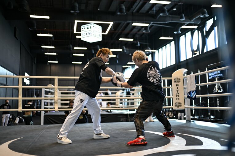 ピカソ戦直前、現地リヤドでの井上尚弥のジムワーク　©Hiroaki Finito Yamaguchi