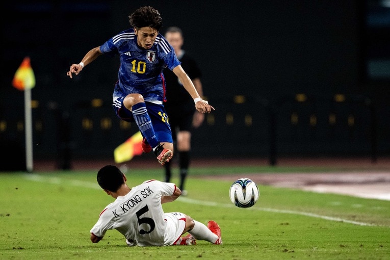 北朝鮮戦での西川　©AFP/AFLO