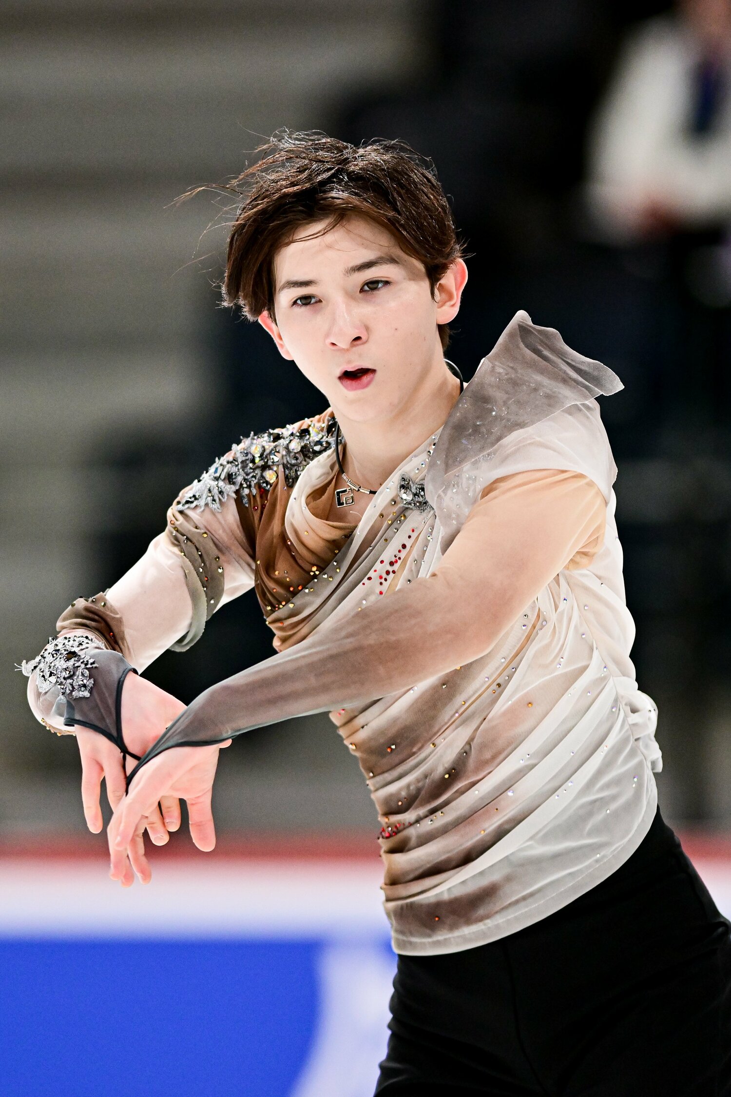 SPに続き、フリーもノーミスで滑り切った中田　©AFLO