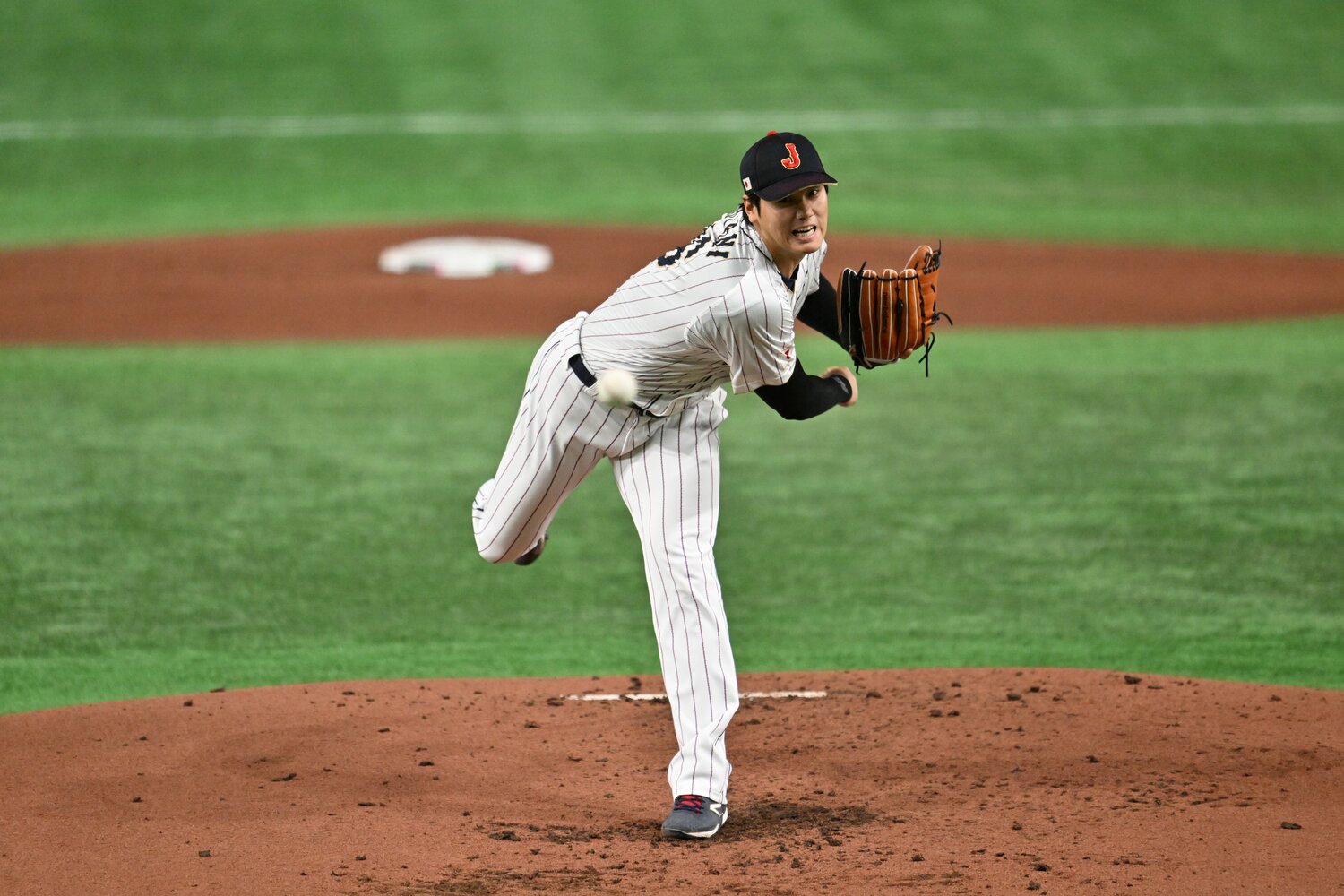 大谷翔平は1球ごとに声を出しながら全力投球を続けた　©Naoya Sanuki