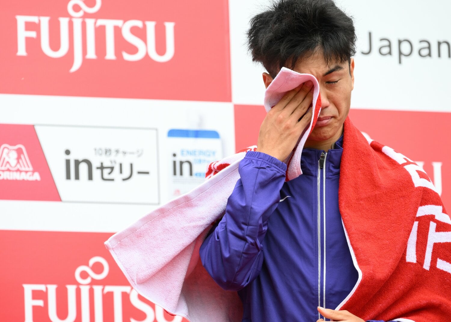 ゴール後、思わず感極まる鈴木芽吹 ©Nanae Suzuki