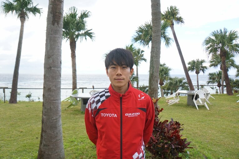 【現在の吉居大和／22歳】1月中旬、鹿児島・奄美大島の合宿で。インタビューに応じた吉居大和 ©Number Web