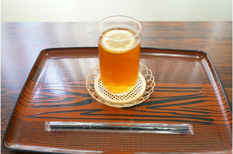 第91期棋聖戦第4局で藤井三冠が頼んだアイスレモンティー　©日本将棋連盟