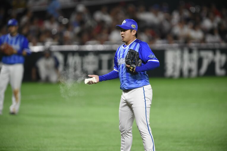 2017年の日本シリーズでは3試合に登板し、第5戦でセーブも記録した山崎康晃　©︎Naoya Sanuki