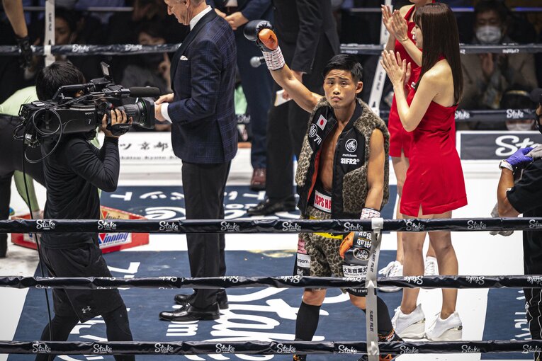 WBAスーパー王者・京口紘人の入場シーン　©Takuya Sugiyama