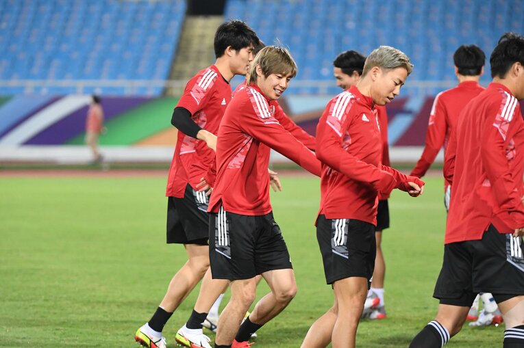 日本代表での練習風景　©JFA/AFLO