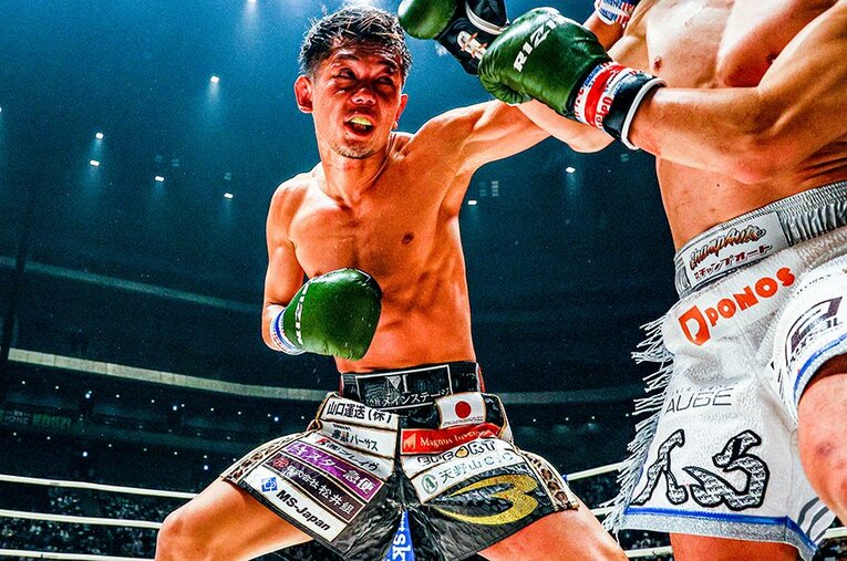 那須川天心戦での皇治。パフォーマンスに隠れがちだった本当の実力が明らかになろうとしている ／ photograph by RIZIN FF Susumu Nagao