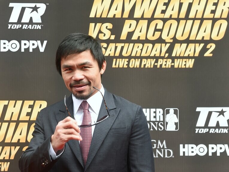 メイウェザー戦を前に不敵に微笑むパッキャオ