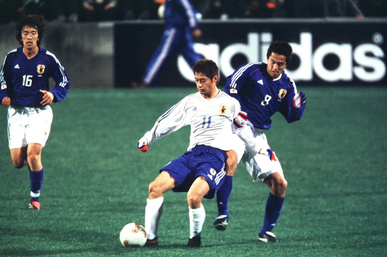 日韓W杯日本代表候補の紅白戦（2002年）　©︎Kazuaki Nishiyama