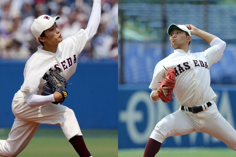 早大時代の和田（左）と小島　©JIJI PRESS