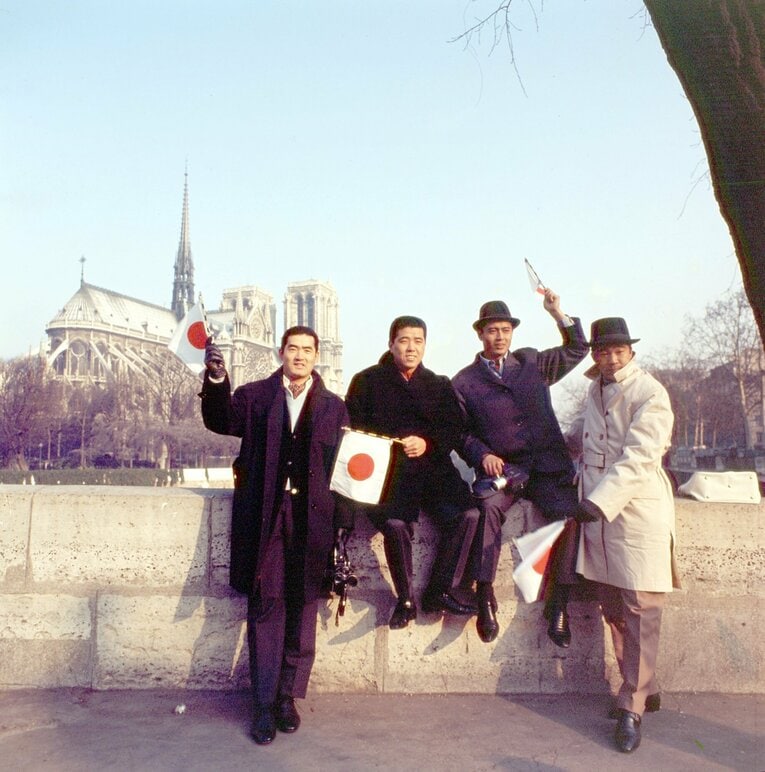 ヨーロッパ旅行中の長嶋、野村、王、稲尾　©Sankei Shimbun