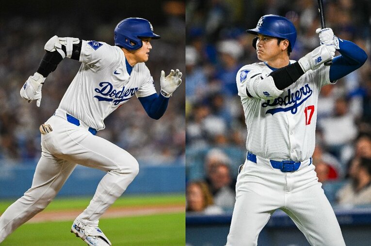 メジャー史上最速で「40-40」に到達し、史上初の「50-50」も達成した大谷翔平。その偉業をひもとくと驚異の記録が見えてくる ／ photograph by Nanae Suzuki