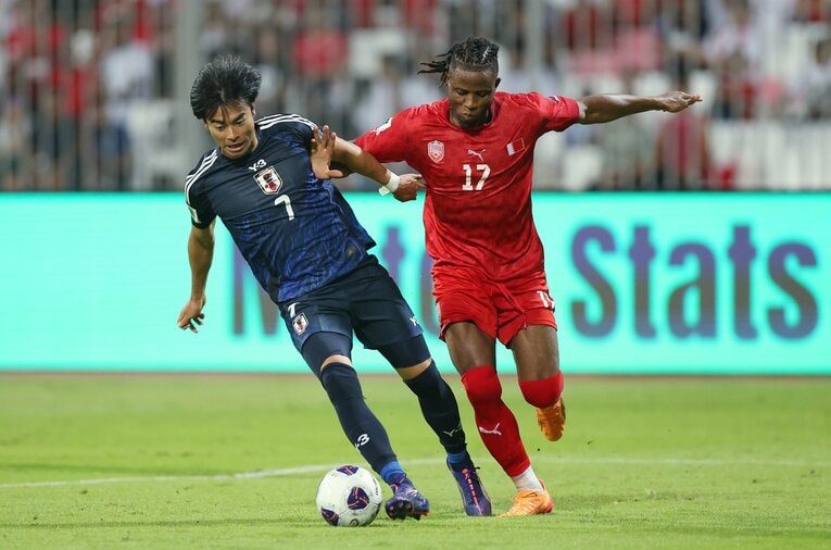 バーレーン戦の三笘　©Getty Images