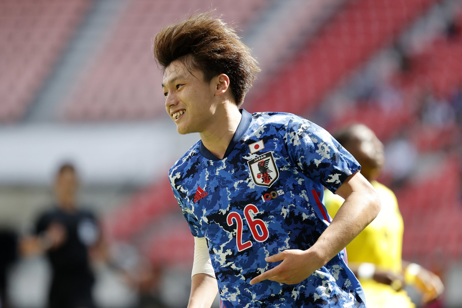 メンバー発表前、最後のテストマッチとなったジャマイカ戦でもゴールを決めた上田 ©︎Getty Images