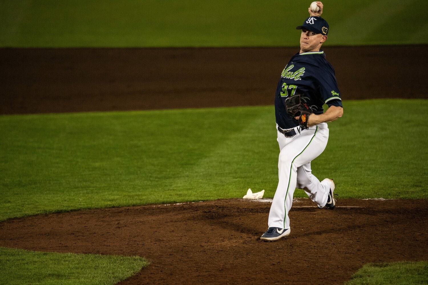 2019〜22年、ヤクルトでプレーしたマクガフ。チームの日本一にも貢献した ©Nanae Suzuki