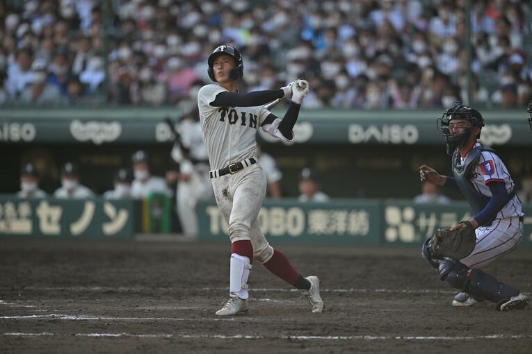 2022年夏の甲子園、大会屈指の好バッターだった大阪桐蔭の3番・松尾汐恩 ©Hideki Sugiyama