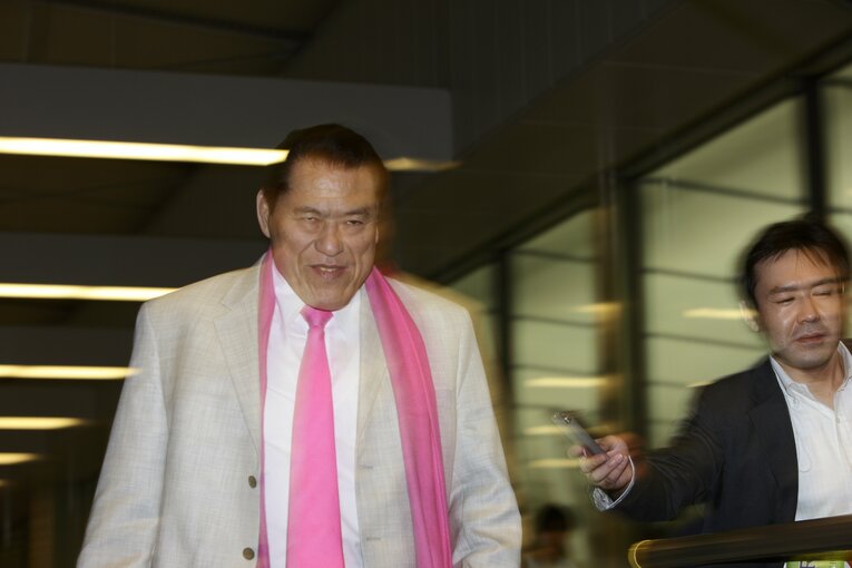 2009年、北朝鮮から帰国したアントニオ猪木　©Shiro Miyake