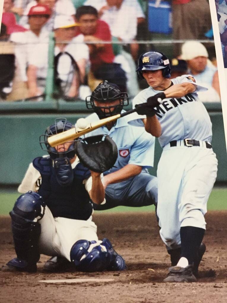 高校時代、夏の甲子園でホームランを放った　©Tomohito Sakanaga