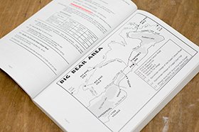 ガイドブックには各地域の詳細な情報や地図が記されている。これは「BIG BEAR」という物騒な名前がついたエリアのもの。