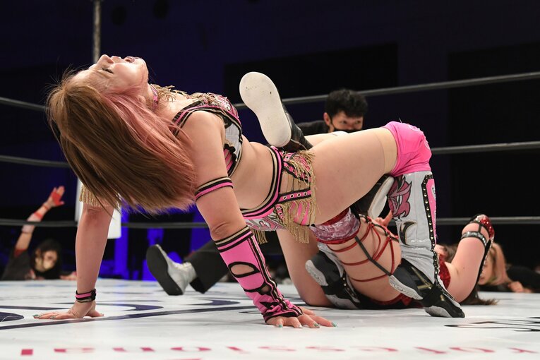 6月26日、スターダム名古屋大会のひめか戦　©Masashi Hara